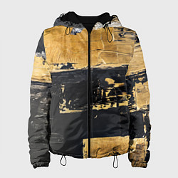 Женская куртка Абстракция черная и коричневая краска