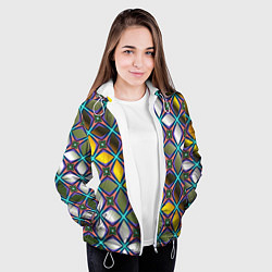 Куртка с капюшоном женская Марокканская вязь, цвет: 3D-белый — фото 2