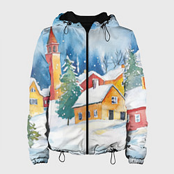 Женская куртка Новогодний праздничный город