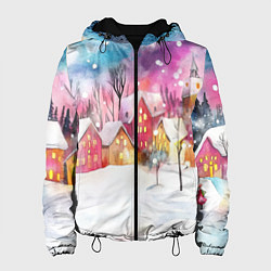 Женская куртка Новогодний ночной дворик