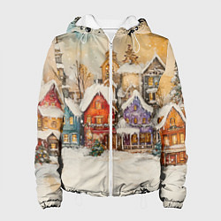 Женская куртка Новогодний городской пейзаж
