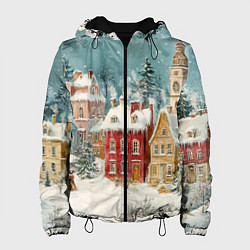 Женская куртка Праздничный новогодний город