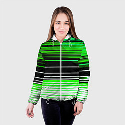 Куртка с капюшоном женская Разноцветные вертикальные линии, цвет: 3D-белый — фото 2