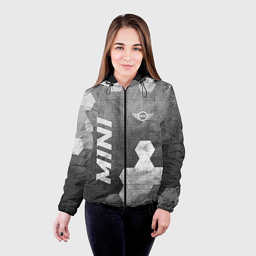 Женская куртка Mini - grey gradient вертикально / 3D-Черный – фото 4