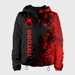 Куртка с капюшоном женская Totoro - red gradient по-вертикали, цвет: 3D-черный