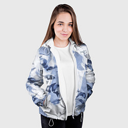 Куртка с капюшоном женская Альпийский камуфляж, цвет: 3D-белый — фото 2