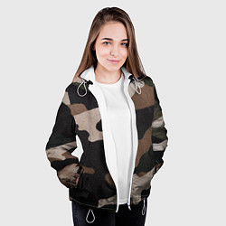 Куртка с капюшоном женская Армейский камуфляж, цвет: 3D-белый — фото 2
