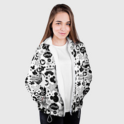 Куртка с капюшоном женская Микки Маус узор, цвет: 3D-белый — фото 2