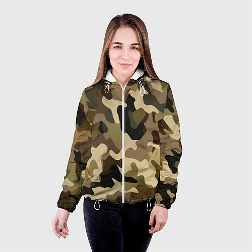 Женская куртка Милитари камуфляж / 3D-Белый – фото 4