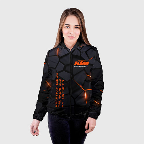Женская куртка KTM - плиты с эффектом свечения / 3D-Черный – фото 4