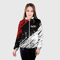 Куртка с капюшоном женская Mass Effect - Merry Christmas, цвет: 3D-белый — фото 2