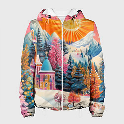 Женская куртка Новый год - горы и пейзаж