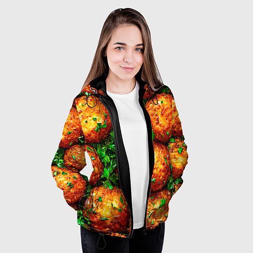 Женская куртка Котлеты / 3D-Черный – фото 3