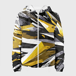 Женская куртка Чёрно-жёлто-белая абстракция