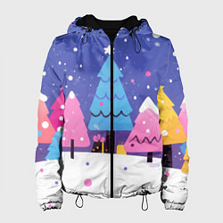 Женская куртка Милые разноцветные елочки