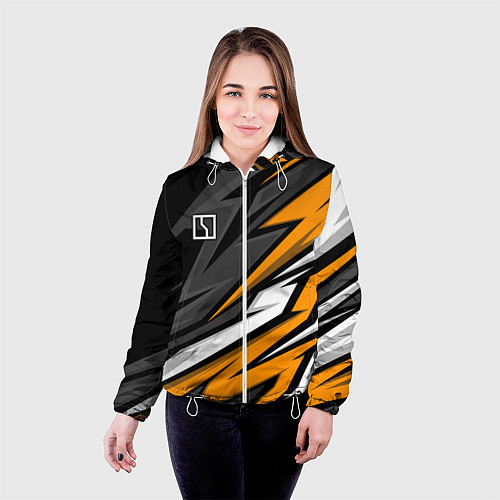 Женская куртка Zeekr - orange colors / 3D-Белый – фото 4