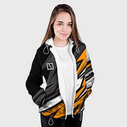 Куртка с капюшоном женская Zeekr - orange colors, цвет: 3D-белый — фото 2