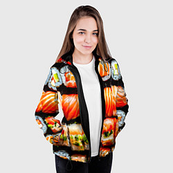 Куртка с капюшоном женская Сет роллов, цвет: 3D-черный — фото 2