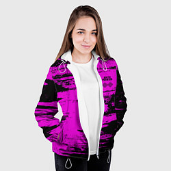 Куртка с капюшоном женская Arctic Monkeys - Розовые разводы, цвет: 3D-белый — фото 2