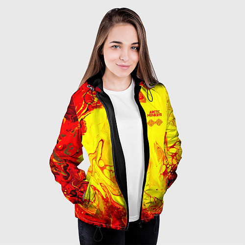 Женская куртка Arctic Monkeys - ядовитые подтеки / 3D-Черный – фото 3