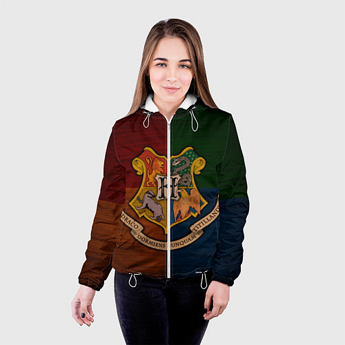 Женская куртка Hogwarts emblem / 3D-Белый – фото 4