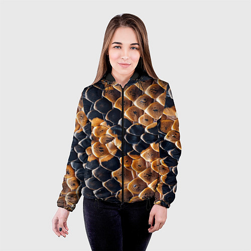 Женская куртка Змеиный талисман / 3D-Черный – фото 4