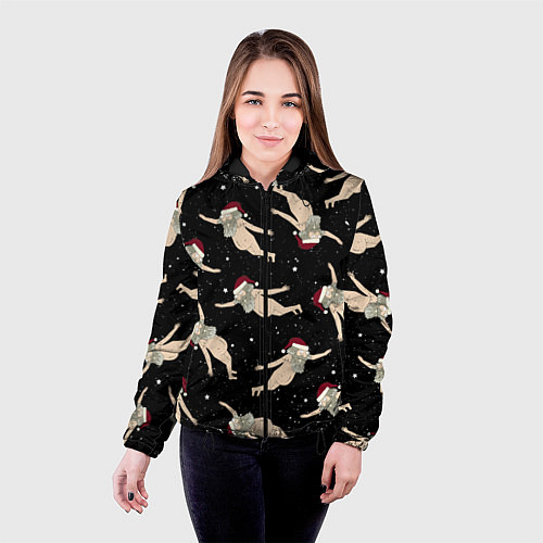 Женская куртка Рик и Морти новогодний паттерн / 3D-Черный – фото 4