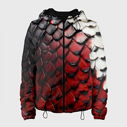 Куртка с капюшоном женская Змеиная броня, цвет: 3D-черный