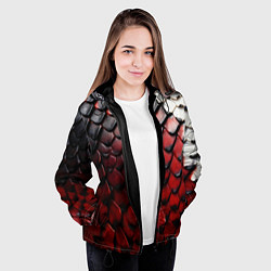 Куртка с капюшоном женская Змеиная броня, цвет: 3D-черный — фото 2