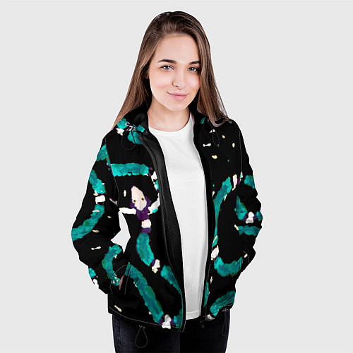 Женская куртка Змейки на охоте / 3D-Черный – фото 3