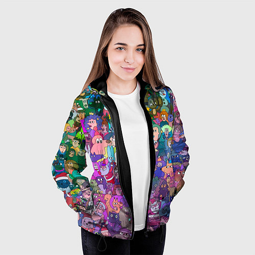 Женская куртка Новогодний виммельбух / 3D-Черный – фото 3