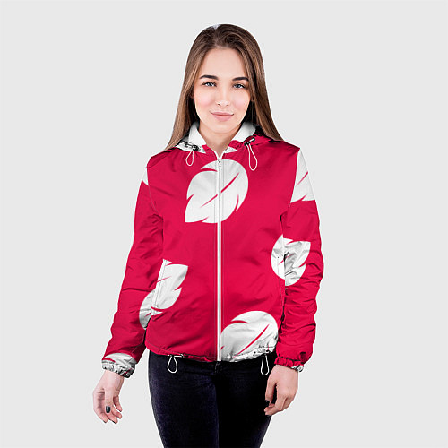 Женская куртка Тестура платья Лило с листьями / 3D-Белый – фото 4