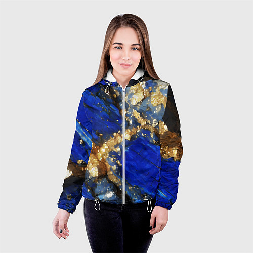 Женская куртка Золотой минерал в синем камне / 3D-Белый – фото 4