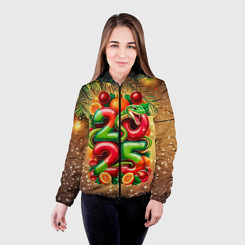 Женская куртка Змеи к нам приходят / 3D-Черный – фото 4