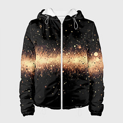 Куртка с капюшоном женская Огненные искры на черном, цвет: 3D-белый