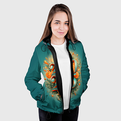 Женская куртка Мандариновый 2025 / 3D-Черный – фото 3