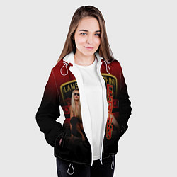Куртка с капюшоном женская Девушка и Lamborghini, цвет: 3D-белый — фото 2