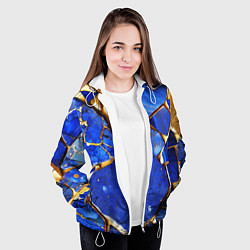 Куртка с капюшоном женская A gold mineral in a blue stone, цвет: 3D-белый — фото 2