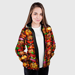 Куртка с капюшоном женская Шашлычок, цвет: 3D-черный — фото 2