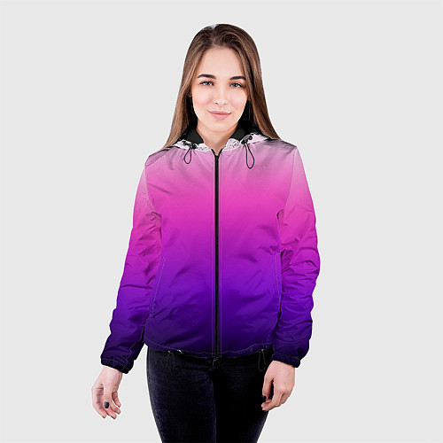 Женская куртка Градиент Argon розово-фиолетовый / 3D-Черный – фото 4
