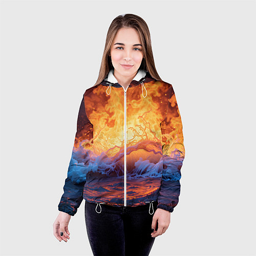 Женская куртка Стихия огня и воды / 3D-Белый – фото 4