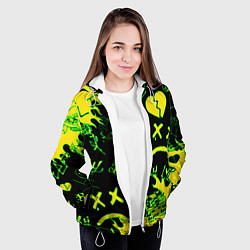 Куртка с капюшоном женская Lil Peep кислотные автографы, цвет: 3D-белый — фото 2