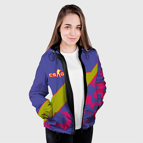 Женская куртка Counter strike camo line / 3D-Черный – фото 3