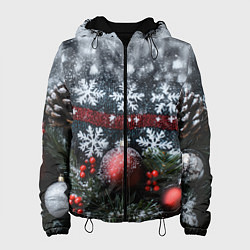 Женская куртка Новогодние снежинки
