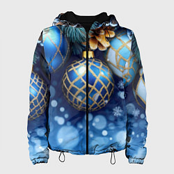 Женская куртка Синие новогодние шары