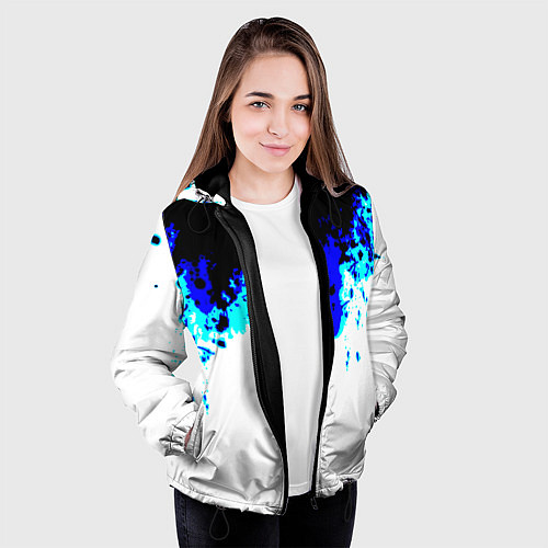 Женская куртка Синяя кровь андроида / 3D-Черный – фото 3