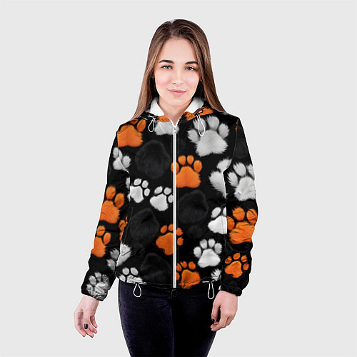 Женская куртка Мохнатые лапки / 3D-Белый – фото 4
