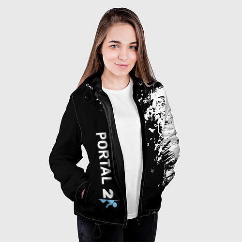 Женская куртка Portal краски черно белый / 3D-Черный – фото 3