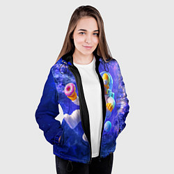 Куртка с капюшоном женская Homer Simpson is a brave astronaut, цвет: 3D-черный — фото 2