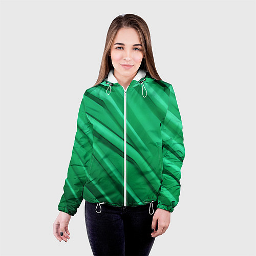 Женская куртка Зелёный пластик / 3D-Белый – фото 4